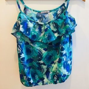 Fun Flora Blue and Teal Top
